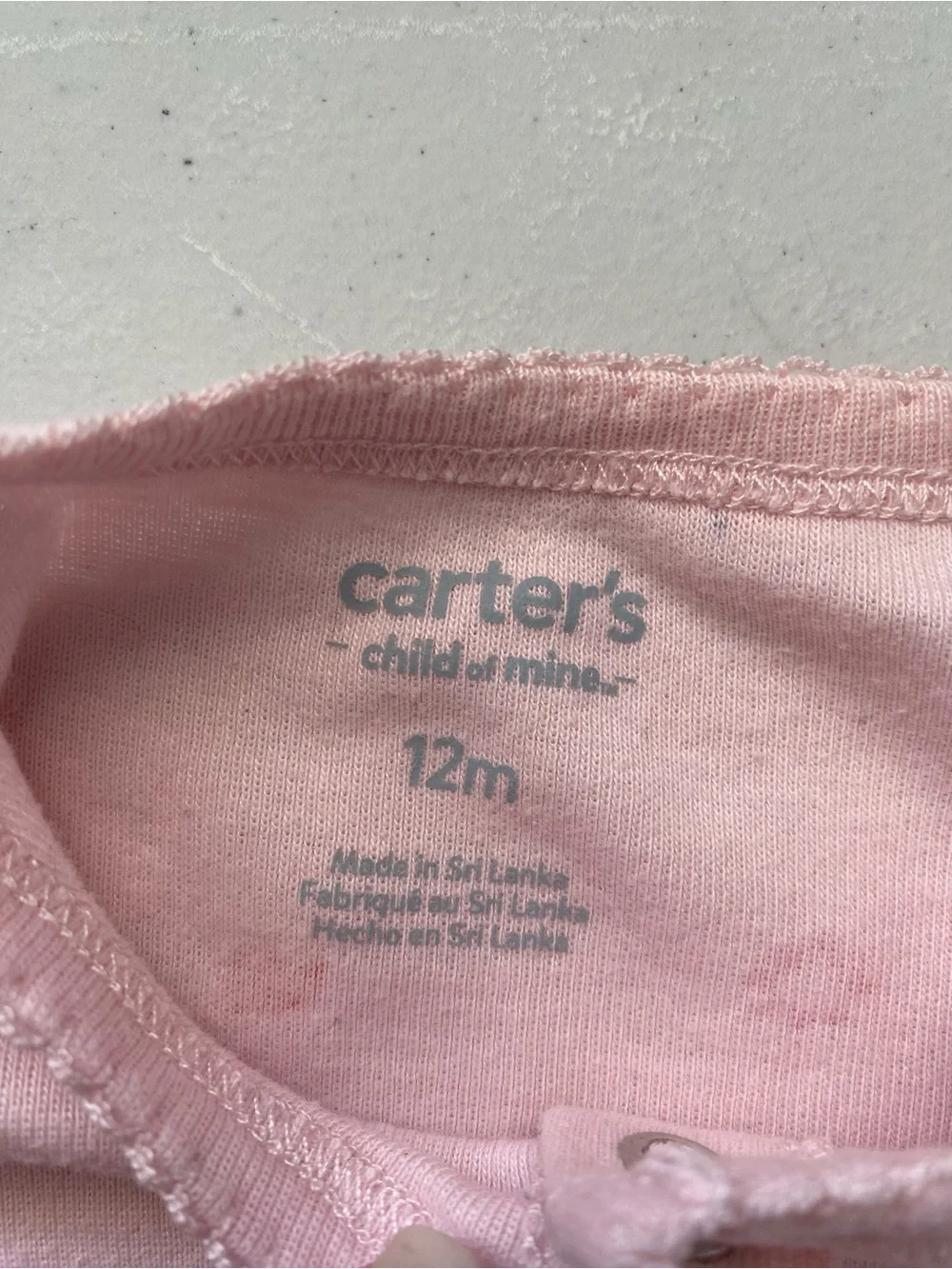 Carter's Child of Mine Pink Flutter Sleeve Butterfly Bubble Romper 12M